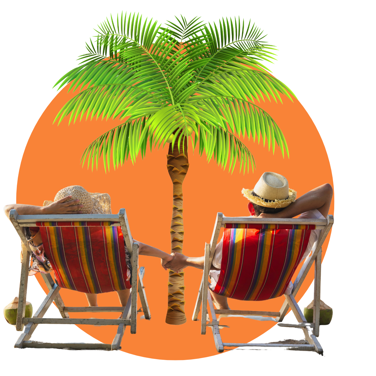 Couple transat et palmier